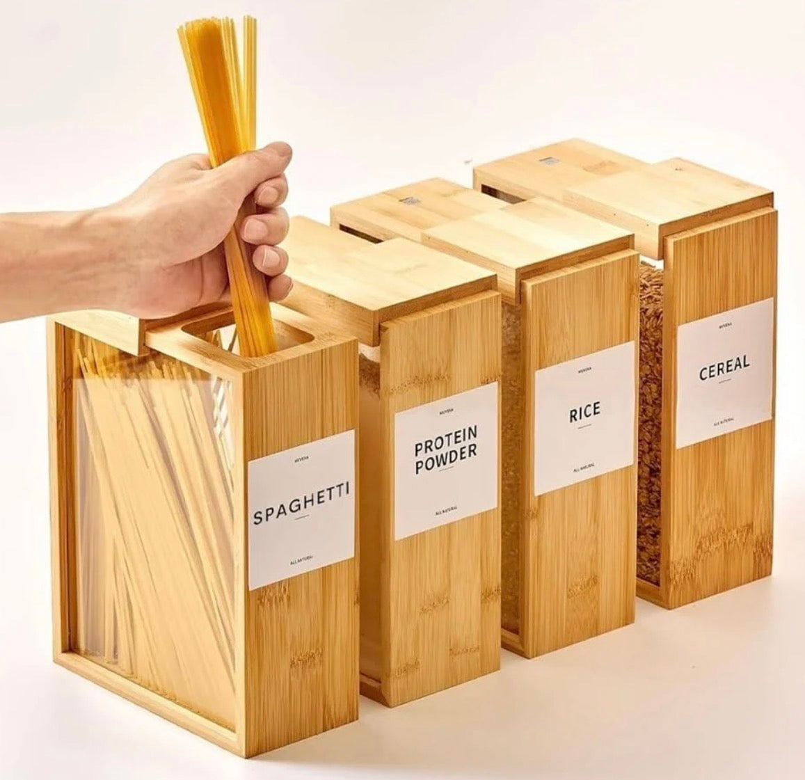 Wooden & Glass Kitchen Storage Container